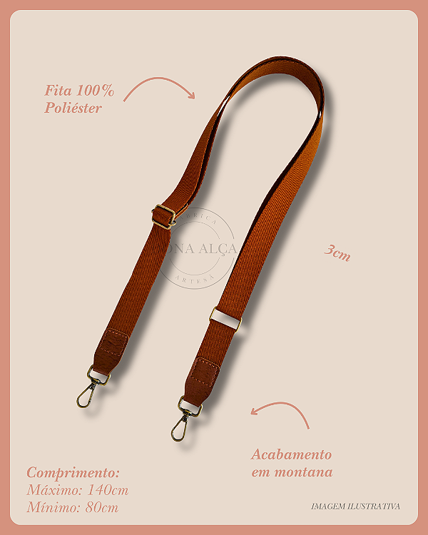 Alça Tiracolo Fita com Regulador - Linha Básica