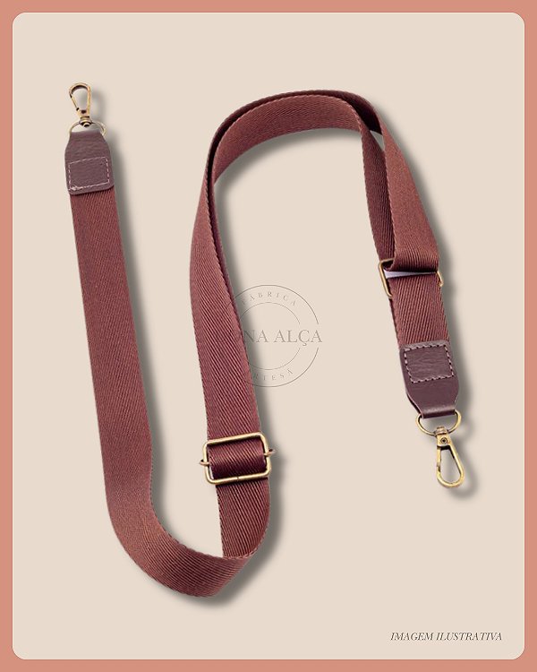 Alça Tiracolo em Fita com Regulador para Bolsa - Café (3cm)