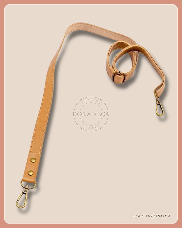 Alça Tiracolo com Regulador para Bolsa - Bege (2cm)
