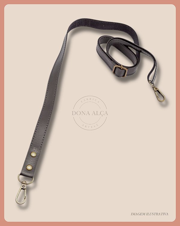 Alça Tiracolo com Regulador para Bolsa - Preta (2cm)