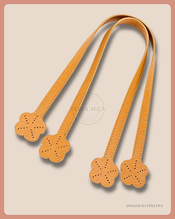 Alça Flor para Bolsa de Crochê - Bege
