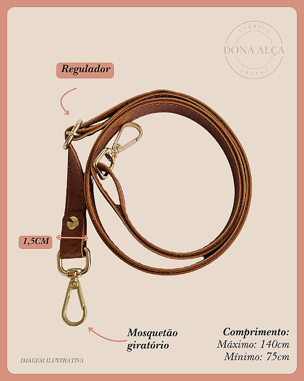 Alça Tiracolo com Regulador 1,5cm - Linha Básica