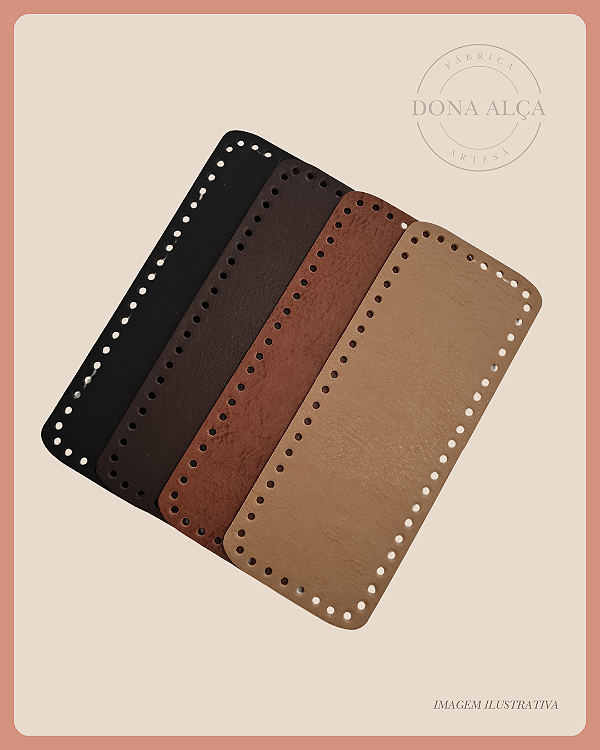Fundo para Bolsa de Crochê Retangular P sem Bailarina (8x20) Furos 3mm