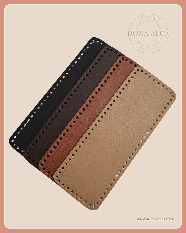 Fundo para Bolsa de Crochê Retangular M sem Bailarina (9X25) furos 3mm
