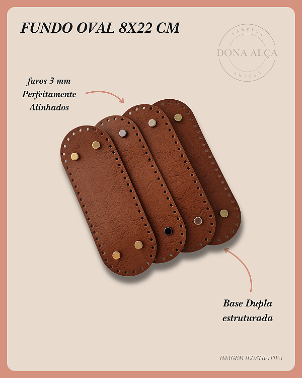 Fundo para Bolsa Oval M com Bailarina - Caramelo (8x22)