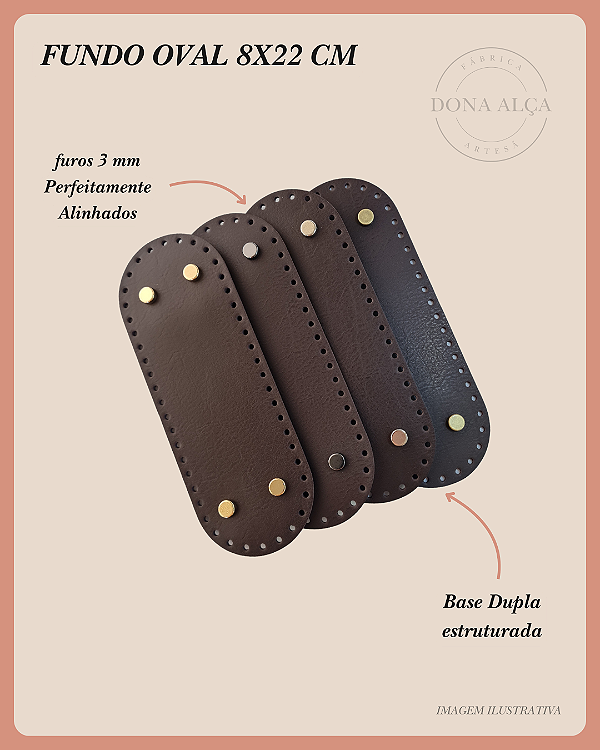 Fundo para Bolsa Oval M com Bailarina - Café (8x22)