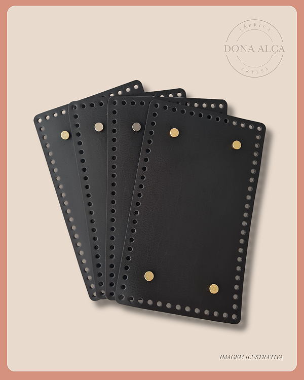Fundo para Bolsa Retangular com Bailarina - Preto (15x25)