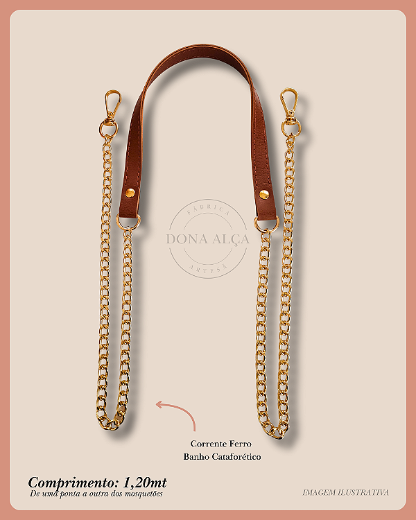 Corrente Longa em banho Cataforético Dourado