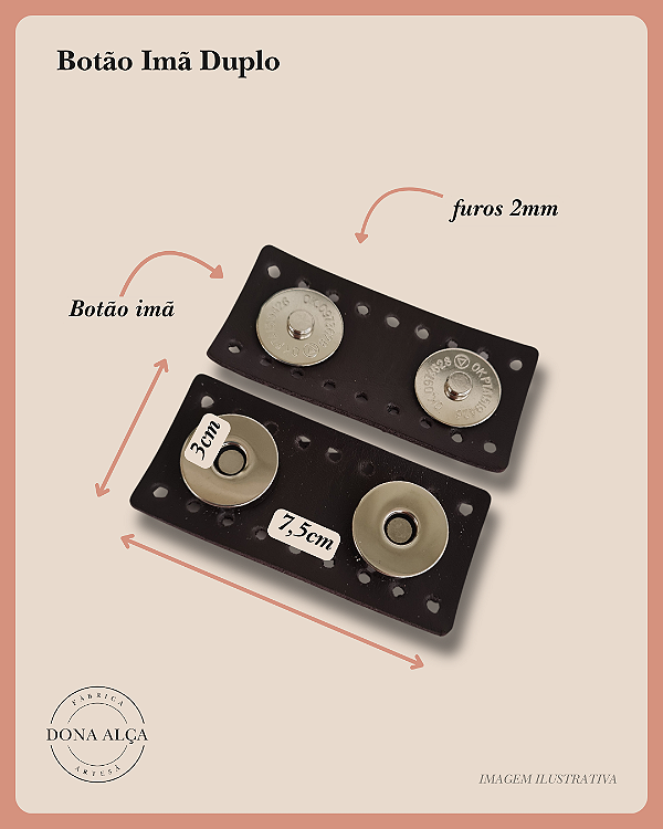 Botão imã Duplo - Café