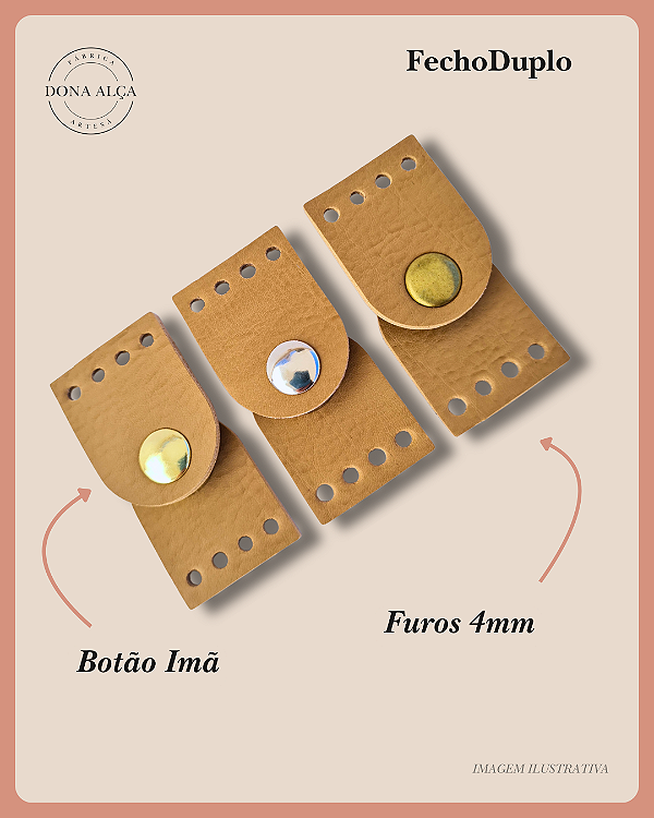 Fecho Imantado Duplo - Bege
