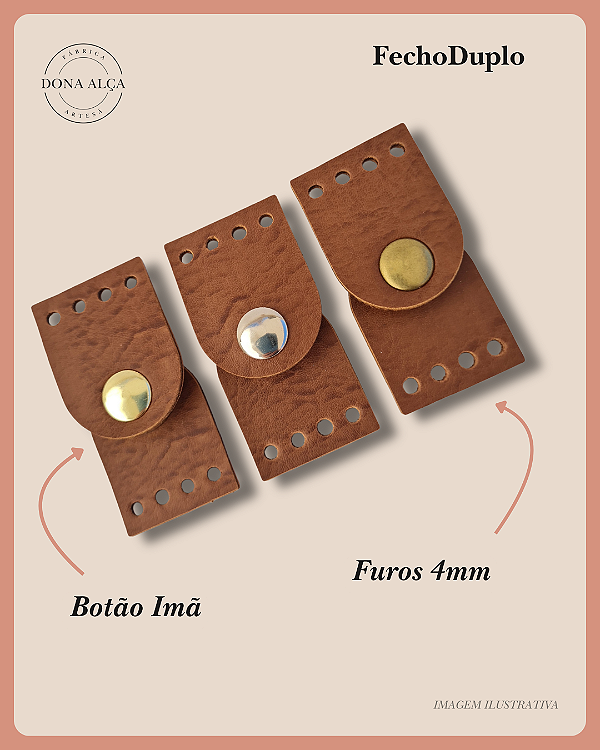 Fecho Imantado Duplo - Caramelo