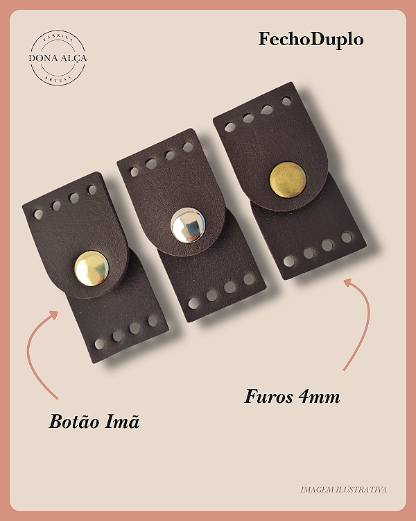 Fecho Imantado Duplo - Café