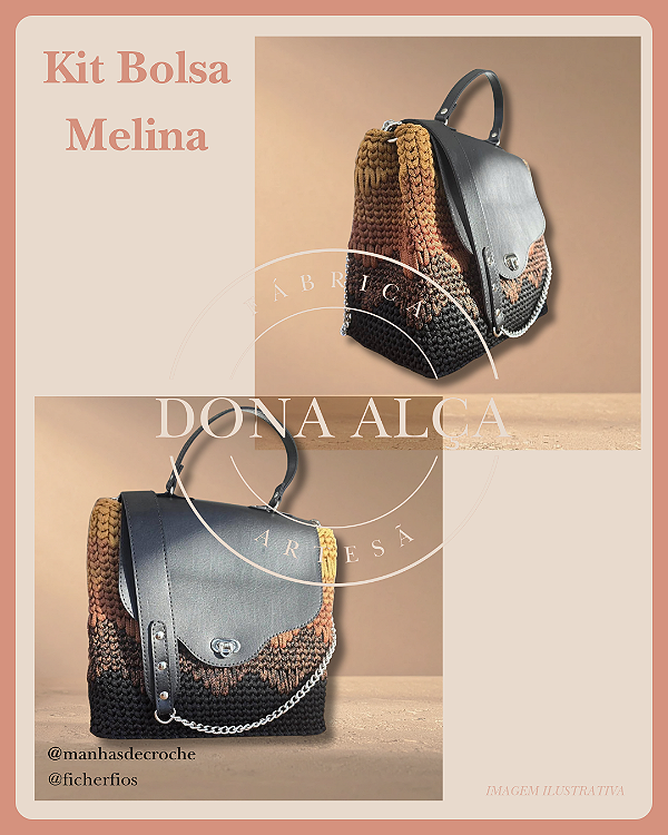 Kit Bolsa Melina @manhasdecroche@ficherfios