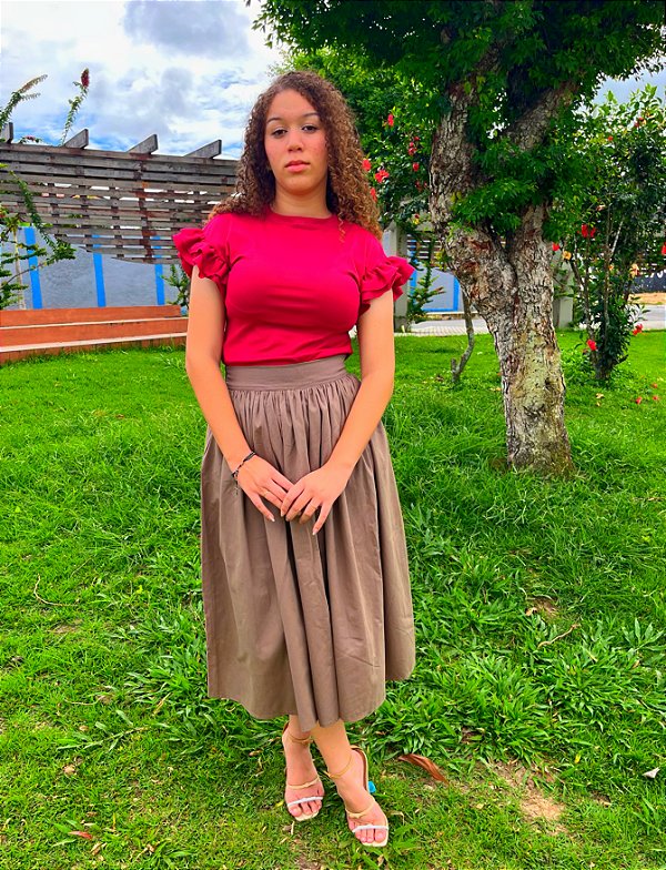 Saia Letícia na cor Marrom