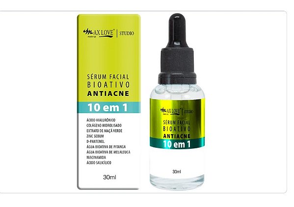 Sérum Bioativo Antiacne Max Love 10 em 1