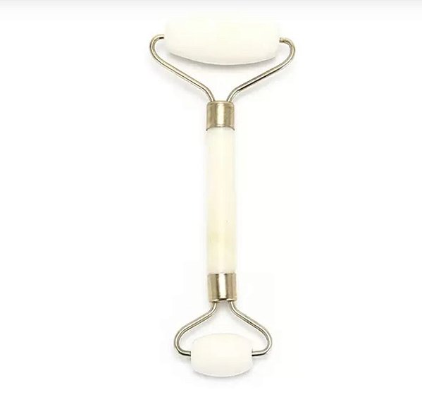 Rolo Massageador Pedra Natural Jade Branca