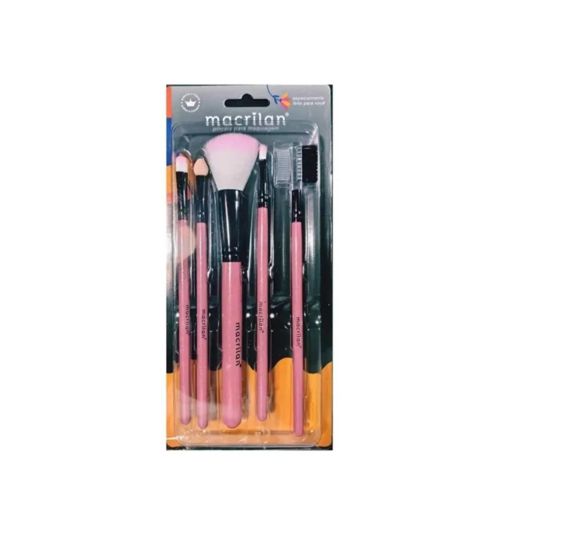 Kit de 5 pincéis para maquiagem Macrilan KP5-9 preto