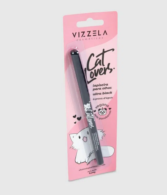 lapiseira para olhos preta - cat lovers - vizzela