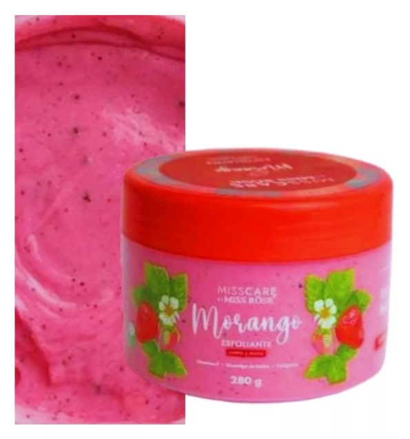 Esfoliante Corporal Miss Rose 280g Fragrância Morango