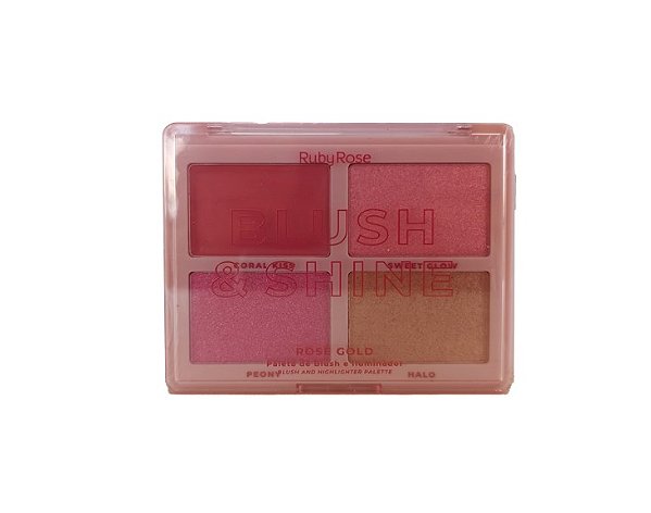Paleta De Blush E Iluminador Blush Shine Rose Gold by Ruby Rose