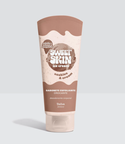 Sabonete esfoliante crocante (COOKIES & CREAM) – Sweet Skin ice cream