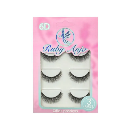 Cílios Postiços 6D C/3 Pares - Ruby Anjo