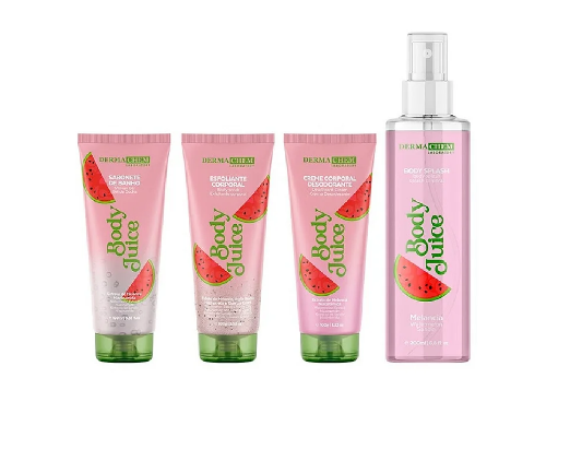 Kit Corporal Completo Body Splash Creme Sabonete e Esfoliante Melancia