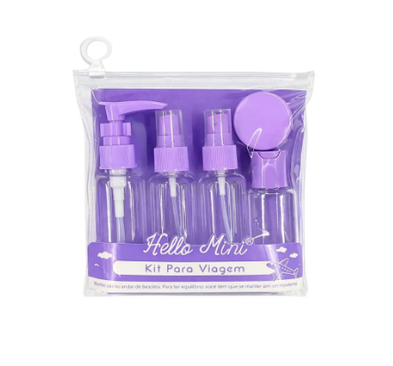 Kit de Frascos Para Viagem C/5 Unid - Hello Mini