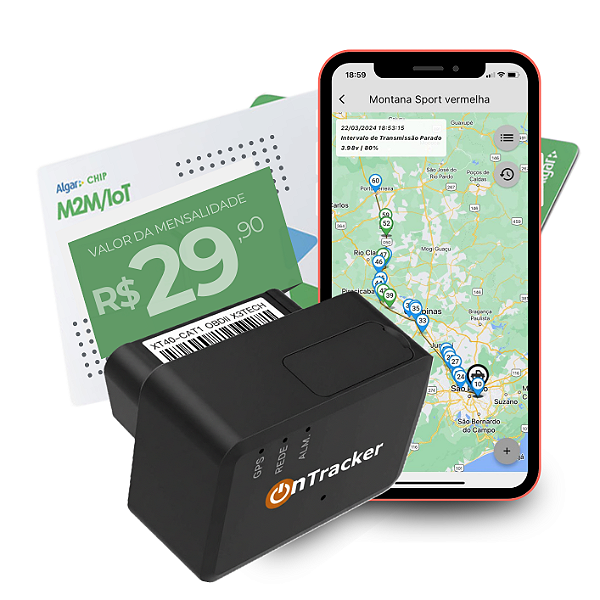 Rastreador GPS 4G OBD Tempo Real Instalação Rápida E Fácil