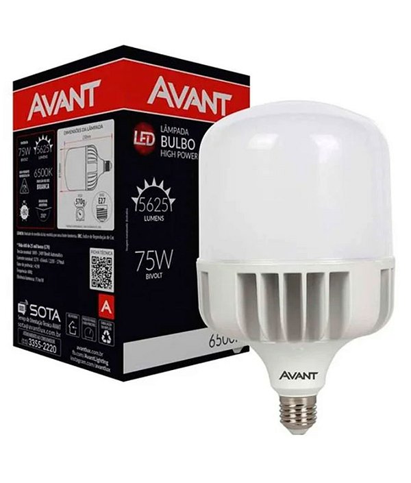 Lâmpada Led Bulbo 75w E27 6500k Alta Potência Avant