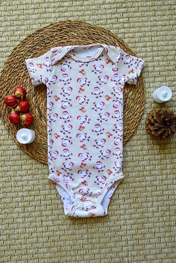 Body Manga Curta Unissex Papai Noel