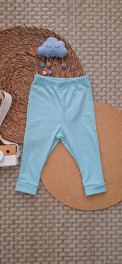 Calça canelada verde