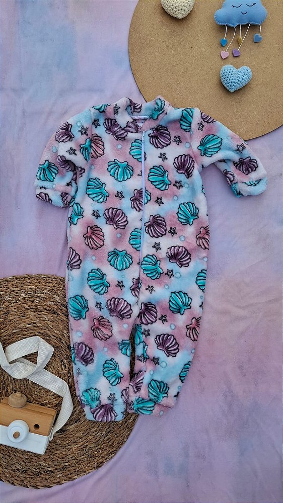 Macacão Fleece Feminino Conchas