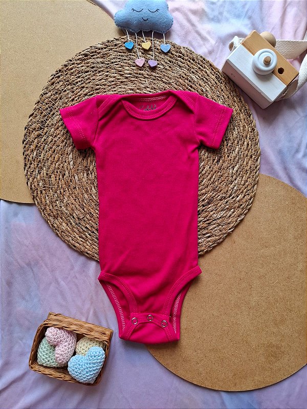 Body Manga Curta Feminino Pink