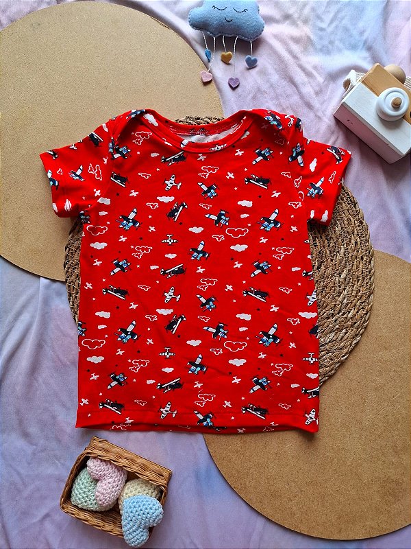 Camiseta Manga Curta Masculina Aviação