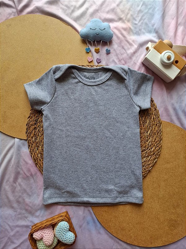 Camiseta Manga Curta Unissex Cinza Mescla