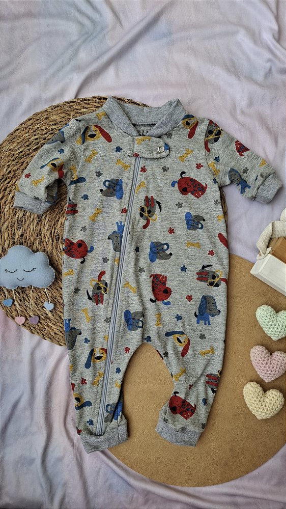 Macacão Malha Dogs Cinza