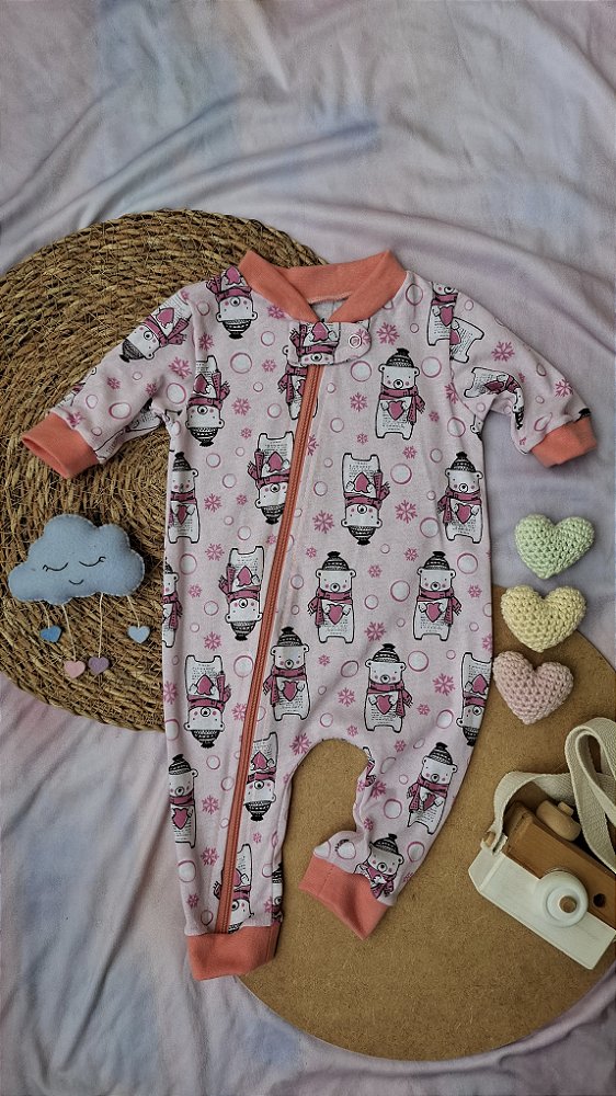 Macacão Malha Urso Polar