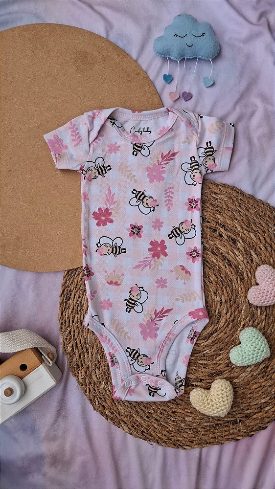 Body Manga Curta Abelhinhas