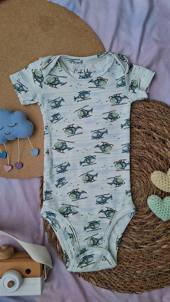 Body Manga Curta Helicópteros