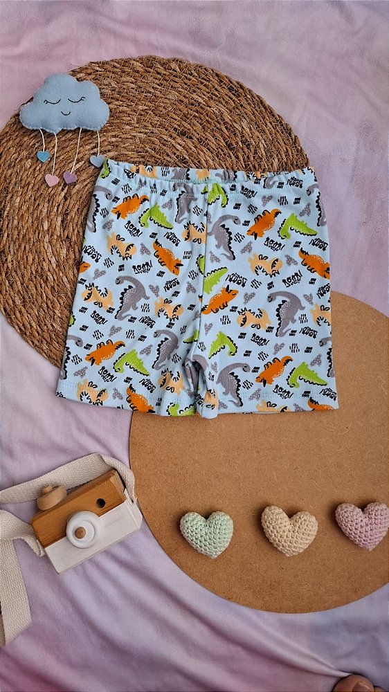 Shorts Suedine Dinossauros