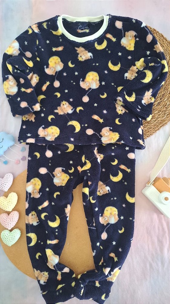 Conjunto Fleece Ursinhos Aquarela