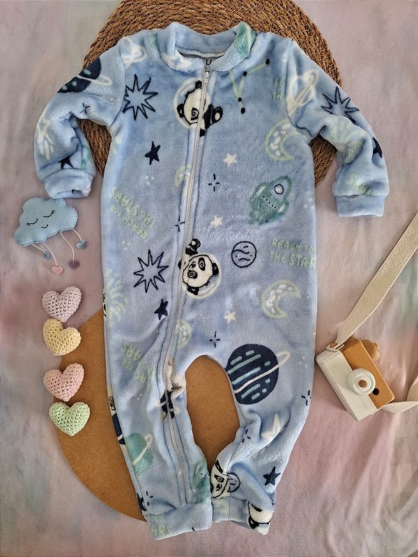 Macacão Fleece Astro Pandas