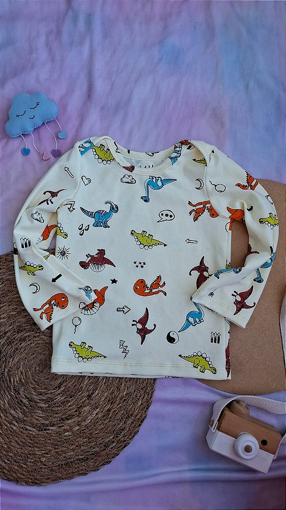 Camiseta Manga Longa Dinossauros