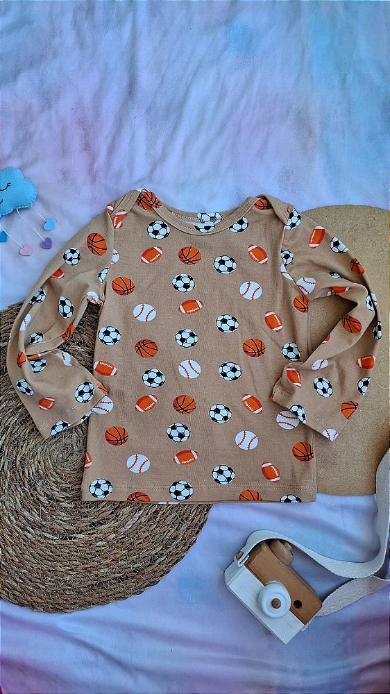 Camiseta Manga Longa Bolas