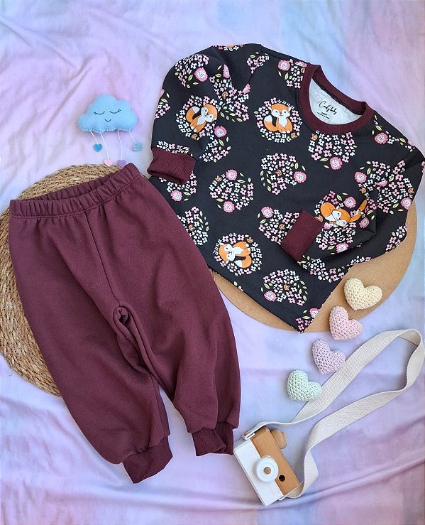 Conjunto Moletom Raposinha