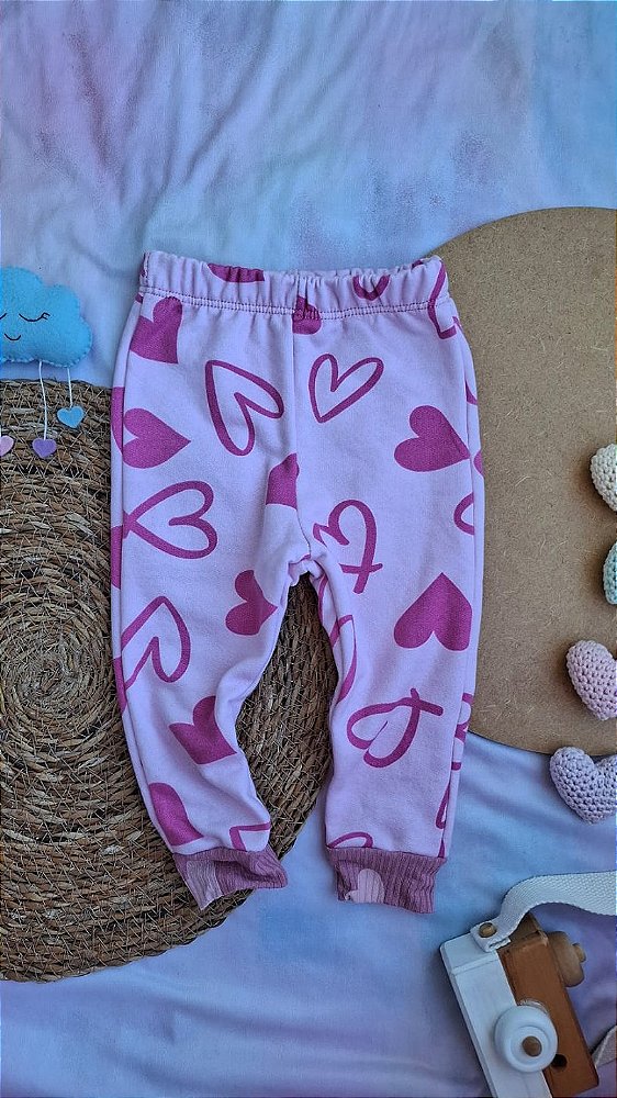 Calça Moletom Corações