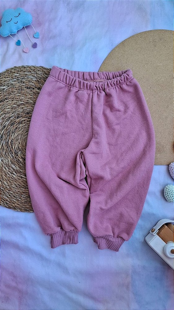 Calça Moletom Rosa Retrô