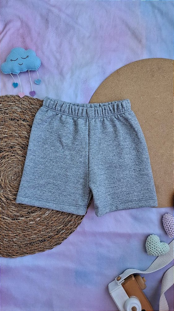 Shorts Moletom Cinza Mescla