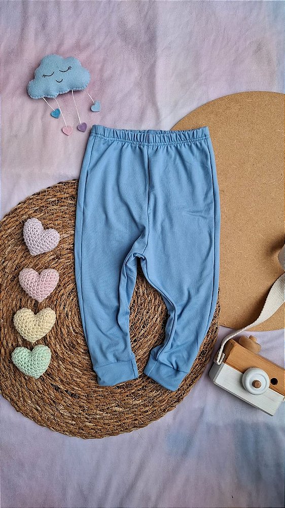 Calça Suede Azul Bebê